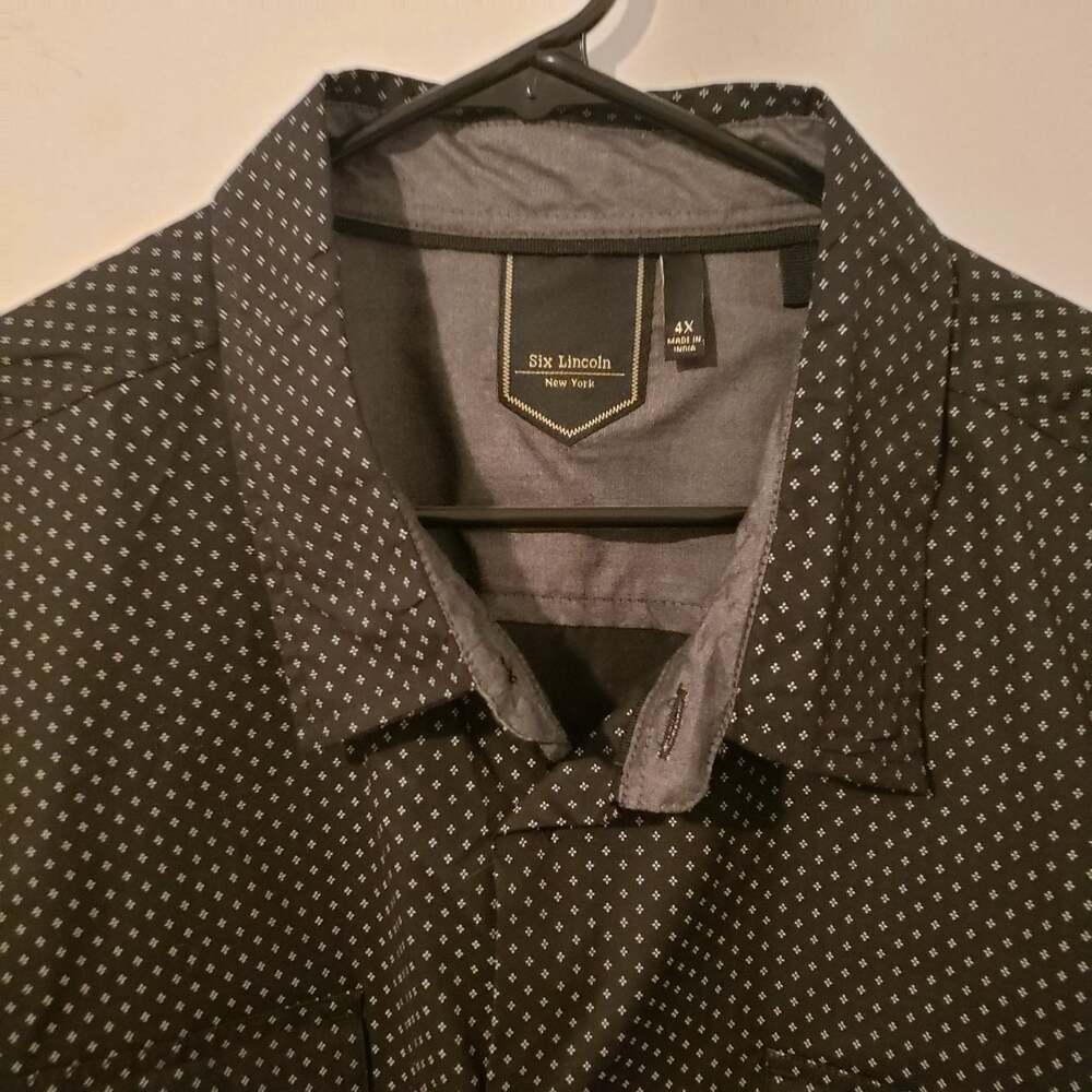 Mens Shirt 4XL Six Lincoln Short Sleeve Classic Button Up Shirt Stretch NWT